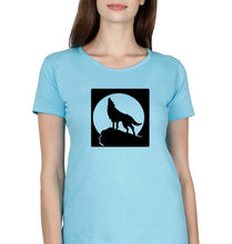 Load image into Gallery viewer, Wolf T-Shirt for Women-SkyBlue-Ektarfa.online
