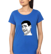 Load image into Gallery viewer, Yao Ming Face(Bitch Please) T-Shirt for Women-Royal Blue-Ektarfa.online
