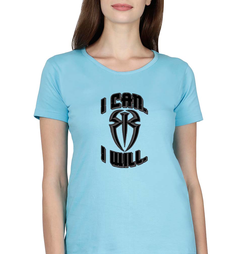 Roman Reigns WWE T-Shirt for Women-SkyBlue-Ektarfa.online