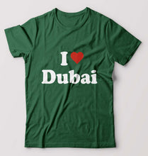 Load image into Gallery viewer, I Love Dubai T-Shirt for Men-Bottle Green-Ektarfa.online
