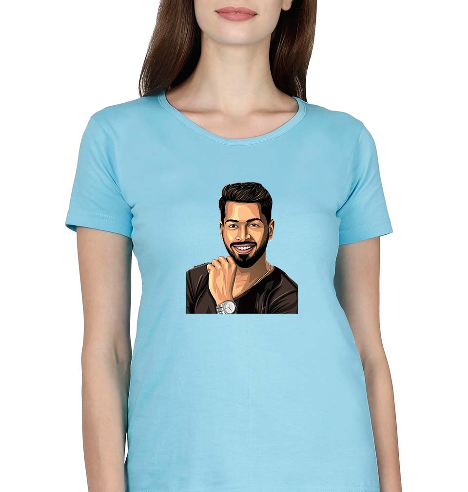 Hardik Pandya T-Shirt for Women-SkyBlue-Ektarfa.online