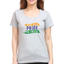 Load image into Gallery viewer, Made in India T-Shirt for Women-Grey Melange-Ektarfa.online
