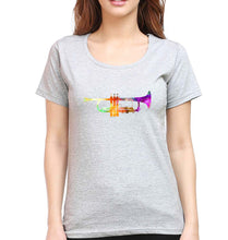 Load image into Gallery viewer, Trumpet T-Shirt for Women-Grey Melange-Ektarfa.online
