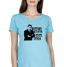 Load image into Gallery viewer, Michael Scott That&#39;s What She Said T-Shirt for Women-Light Blue-Ektarfa.online
