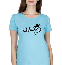Load image into Gallery viewer, Horse Riding T-Shirt for Women-Light Blue-Ektarfa.online
