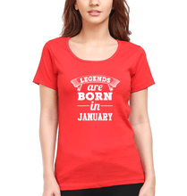 Load image into Gallery viewer, Legends are Born in January T-Shirt for Women-Red-Ektarfa.online
