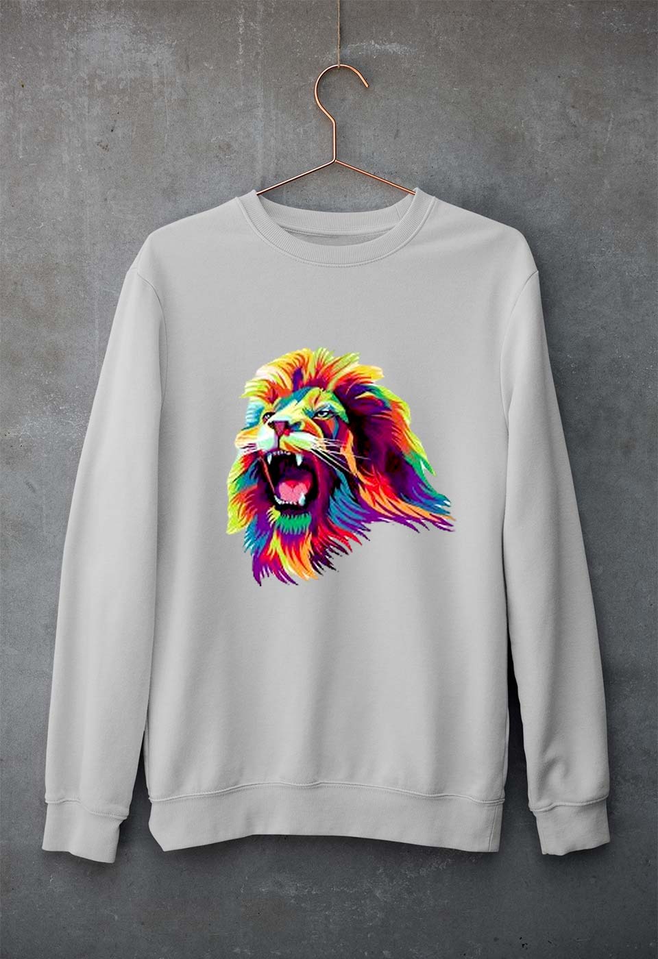 Lion Unisex Sweatshirt for Men/Women-Grey Melange-Ektarfa.online