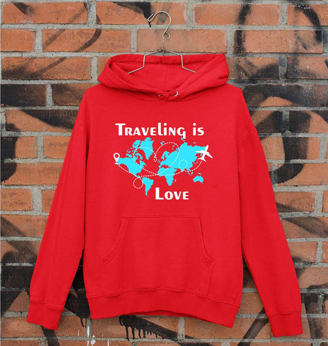 Traveling is Love Unisex Hoodie for Men/Women-Red-Ektarfa.online