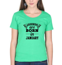 Load image into Gallery viewer, Legends are Born in January T-Shirt for Women-Flag Green-Ektarfa.online
