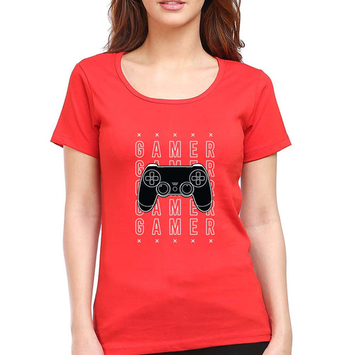 Geek Gamer T-Shirt for Women-Red-Ektarfa.online