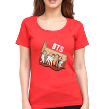 Load image into Gallery viewer, BTS Kpop T-Shirt for Women-Red-Ektarfa.online
