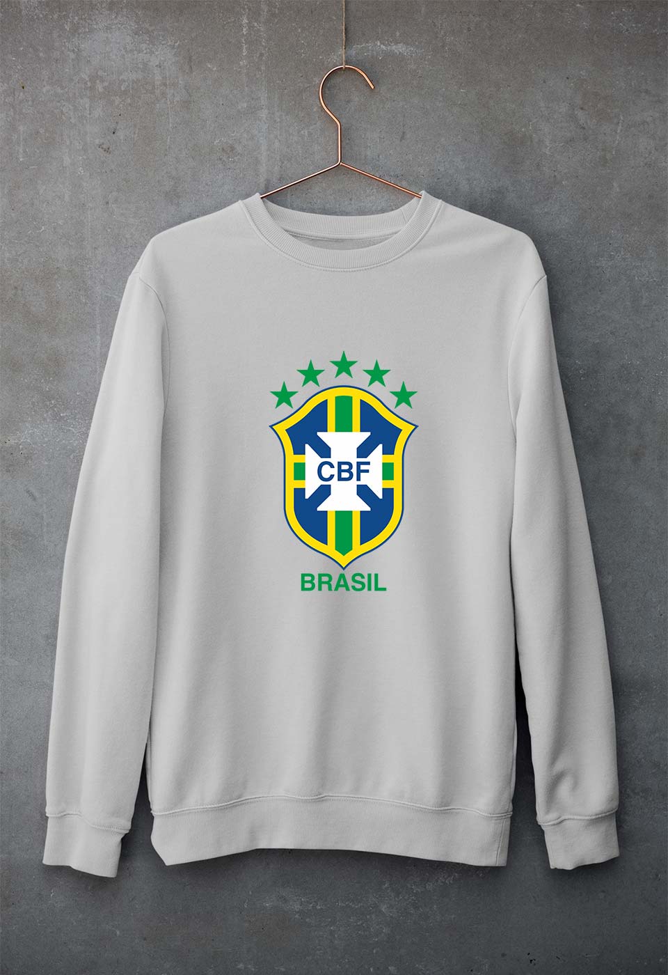 Brazil Football Unisex Sweatshirt for Men/Women-Grey Melange-Ektarfa.online