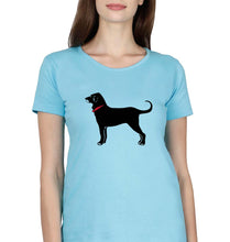 Load image into Gallery viewer, Black Dog T-Shirt for Women-Light Blue-Ektarfa.online
