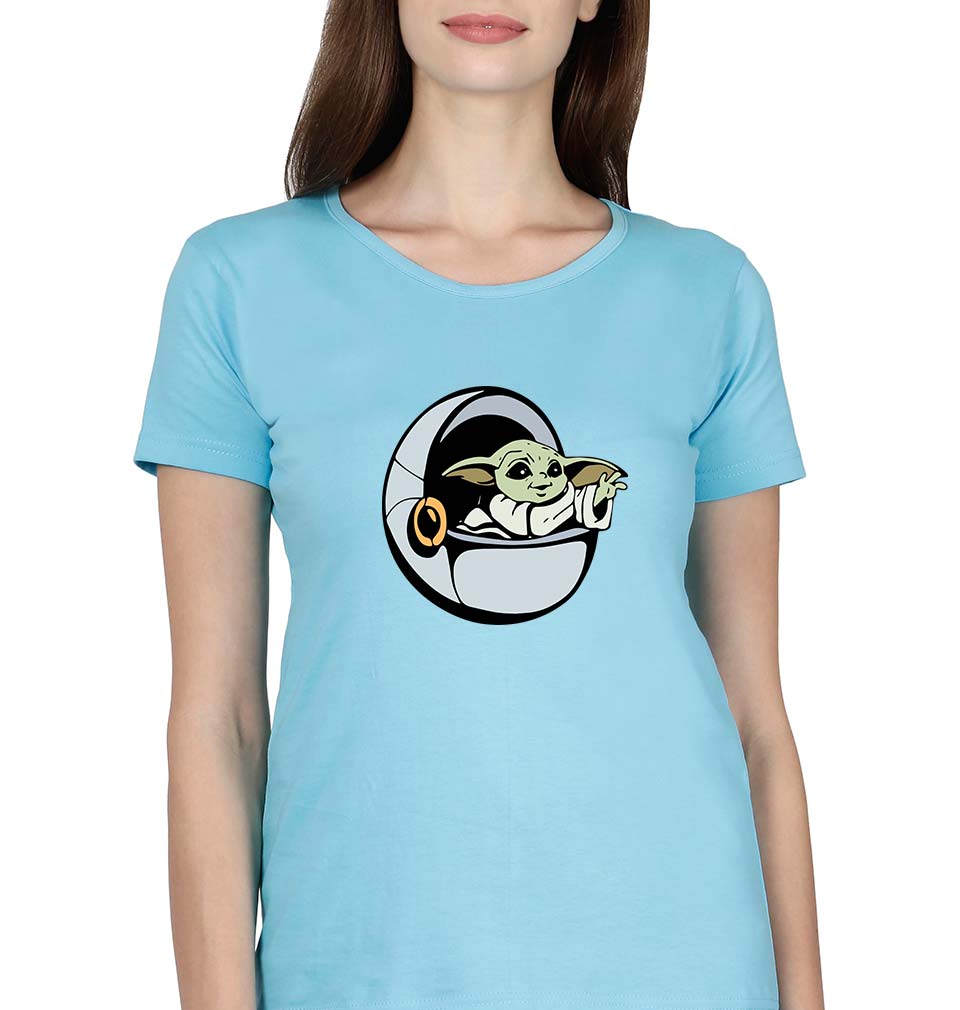 Yoda Star Wars T-Shirt for Women-SkyBlue-Ektarfa.online