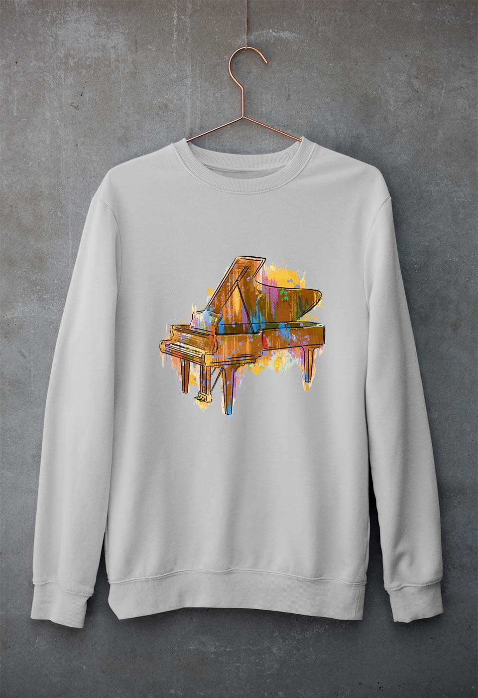 Piano Unisex Sweatshirt for Men/Women-Grey Melange-Ektarfa.online