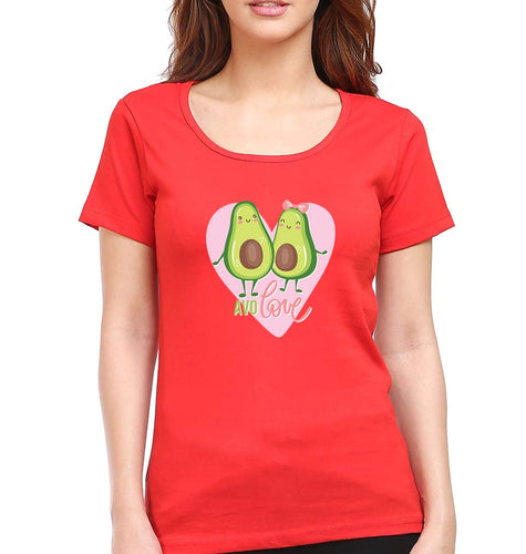 Avocado Love T-Shirt for Women-Red-Ektarfa.online