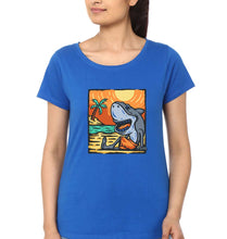 Load image into Gallery viewer, Shark T-Shirt for Women-Royal Blue-Ektarfa.online
