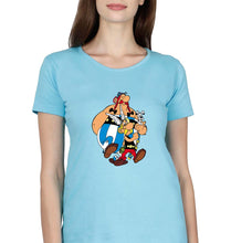 Load image into Gallery viewer, Asterix T-Shirt for Women-Light Blue-Ektarfa.online
