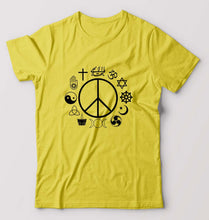 Load image into Gallery viewer, Peace Religious Symbols T-Shirt for Men-Yellow-Ektarfa.online
