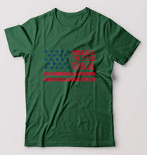 Load image into Gallery viewer, USA America T-Shirt for Men-Bottle Green-Ektarfa.online
