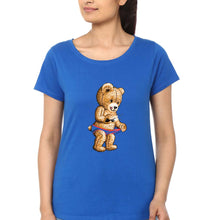 Load image into Gallery viewer, Domrebel Bear T-Shirt for Women-Royal Blue-Ektarfa.online
