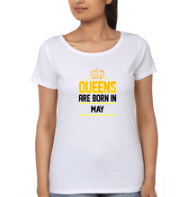 Load image into Gallery viewer, Queens Are Born In May T-Shirt for Women-White-Ektarfa.online

