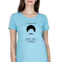 Load image into Gallery viewer, Kapil Dev T-Shirt for Women-Light Blue-Ektarfa.online

