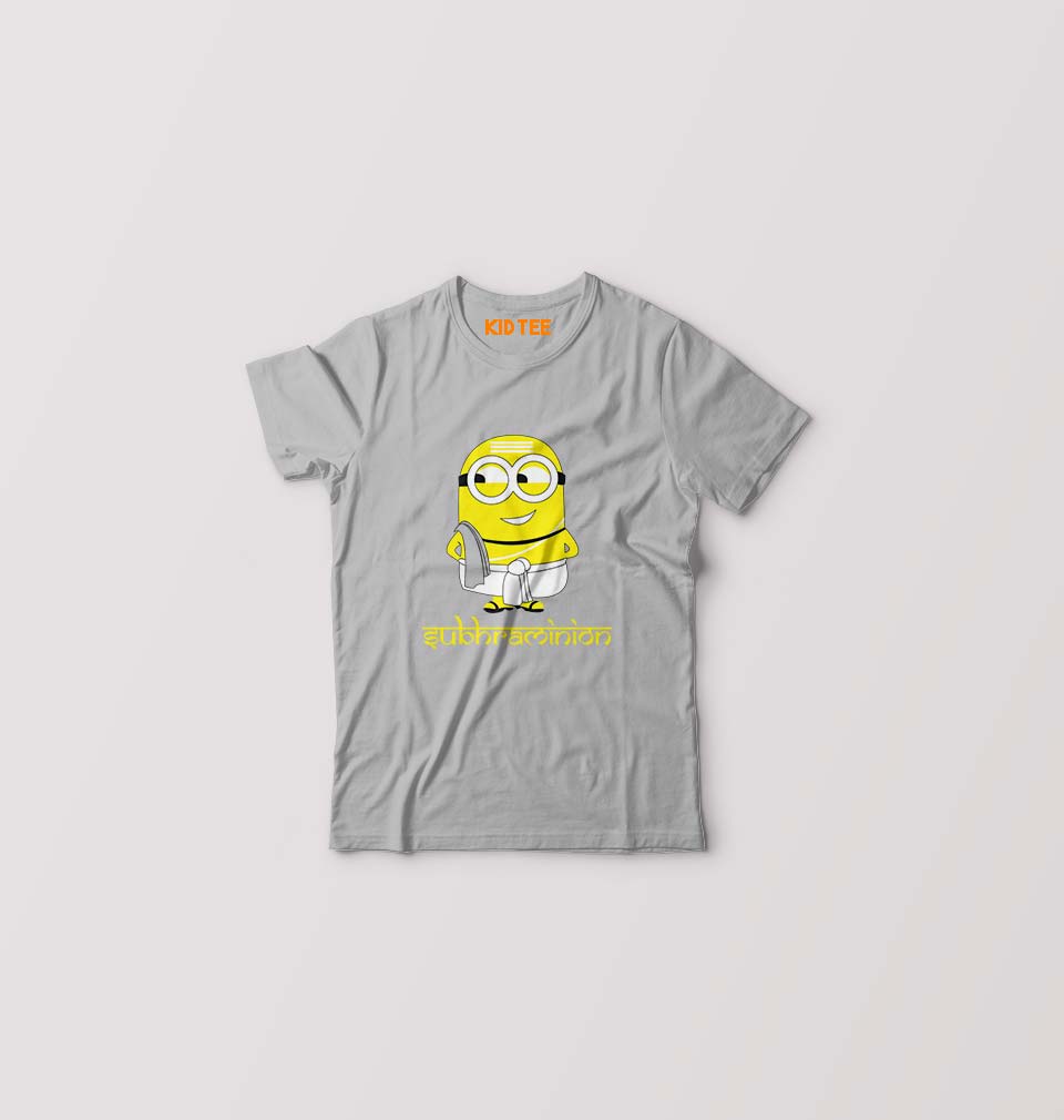 Minion Subhraminion Kids T-Shirt for Boy/Girl-Grey-Ektarfa.online