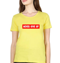 Load image into Gallery viewer, Never Give UP T-Shirt for Women-Yellow-Ektarfa.online
