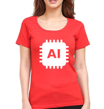 Load image into Gallery viewer, Artificial intelligence (AI) T-Shirt for Women-Red-Ektarfa.online
