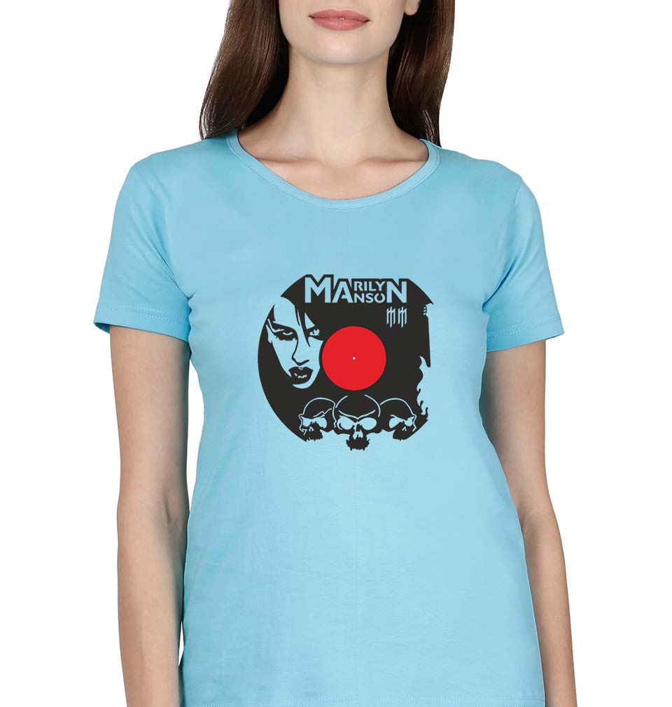Marilyn Manson T-Shirt for Women-SkyBlue-Ektarfa.online