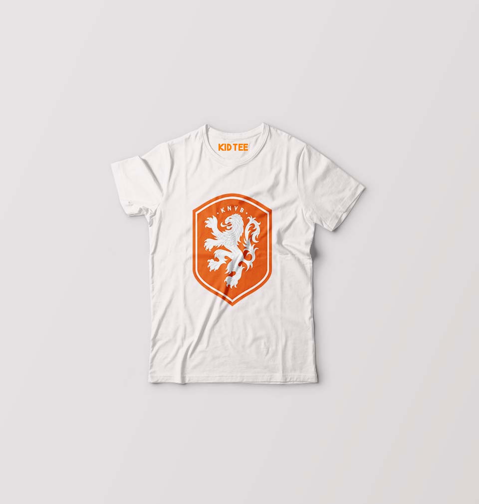 Netherlands Football Kids T-Shirt for Boy/Girl-White-Ektarfa.online