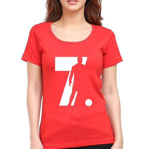 Cristiano Ronaldo CR7 T-Shirt for Women-Red-Ektarfa.online