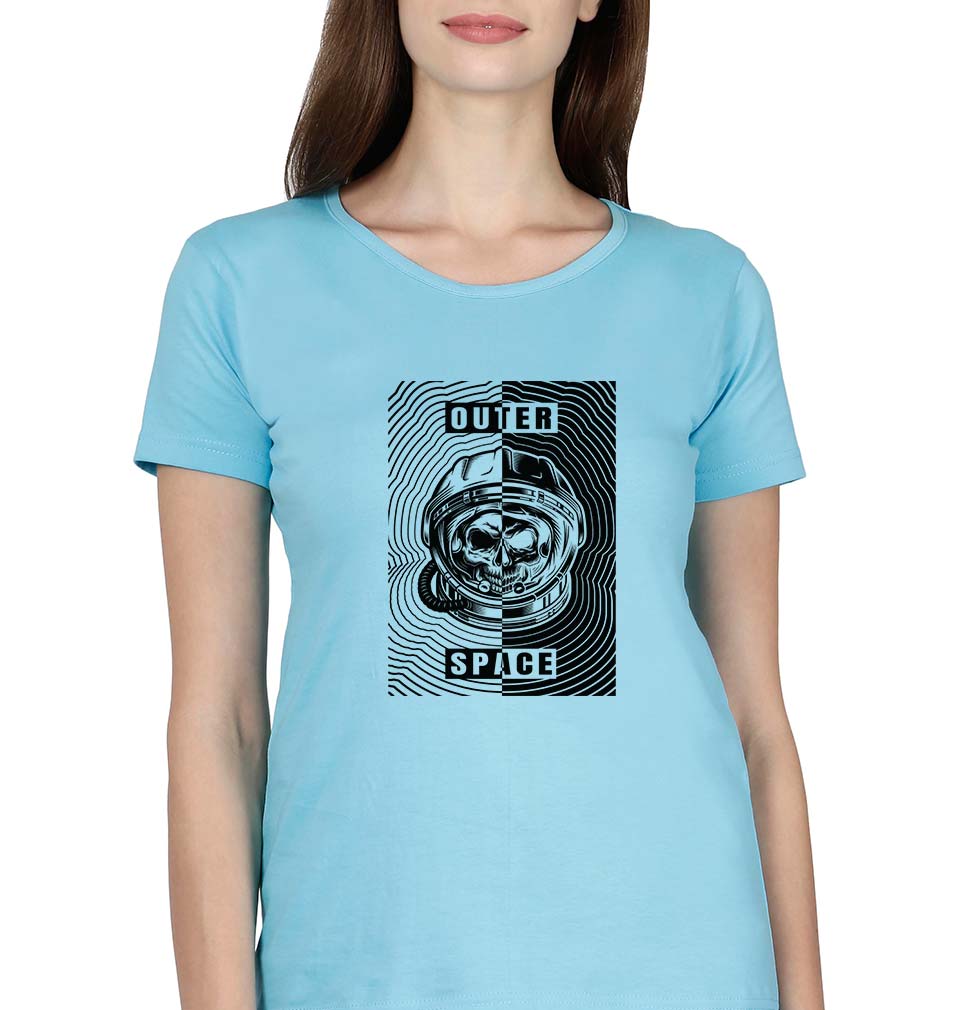 Outer Space T-Shirt for Women-SkyBlue-Ektarfa.online
