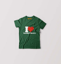 Load image into Gallery viewer, I Love Basketball Kids T-Shirt for Boy/Girl-Dark Green-Ektarfa.online
