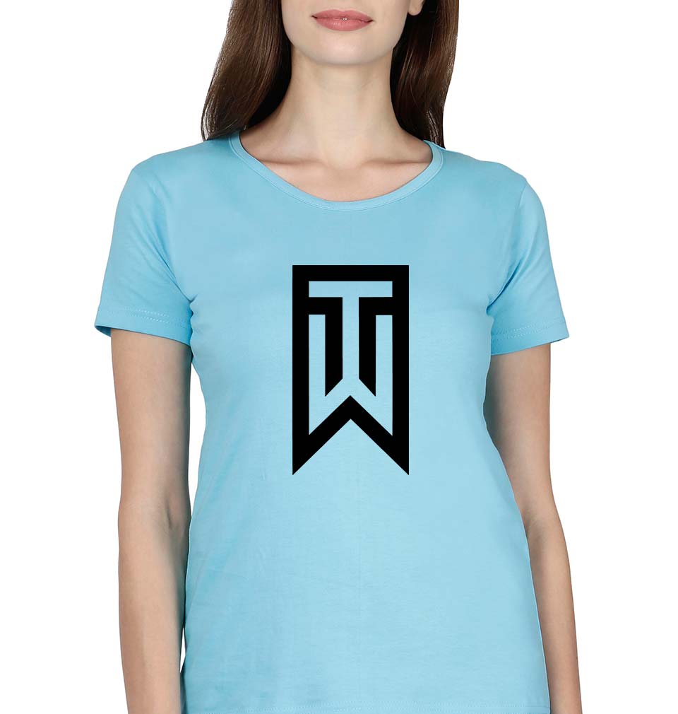 Tiger Woods Golf T-Shirt for Women-SkyBlue-Ektarfa.online