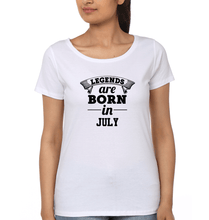 Load image into Gallery viewer, Legends are Born in July T-Shirt for Women-White-Ektarfa.online
