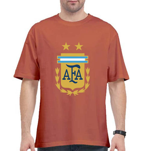 Argentina Football Oversized T-Shirt for Men-Coral-Ektarfa.online