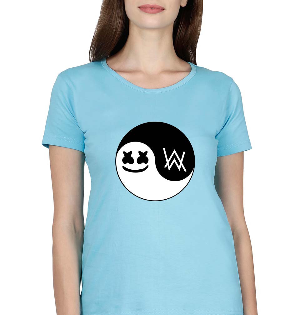 alan walker marshmello T-Shirt for Women-SkyBlue-Ektarfa.online