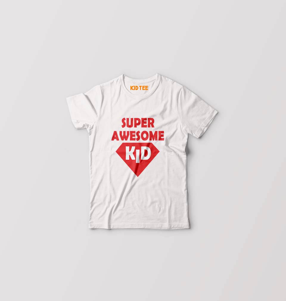 Super Awesome Kid Kids T-Shirt for Boy/Girl-White-Ektarfa.online