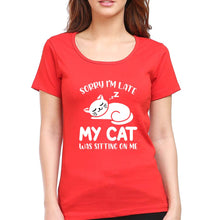 Load image into Gallery viewer, Cat T-Shirt for Women-Red-Ektarfa.online
