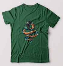 Load image into Gallery viewer, Snake T-Shirt for Men-Bottle Green-Ektarfa.online
