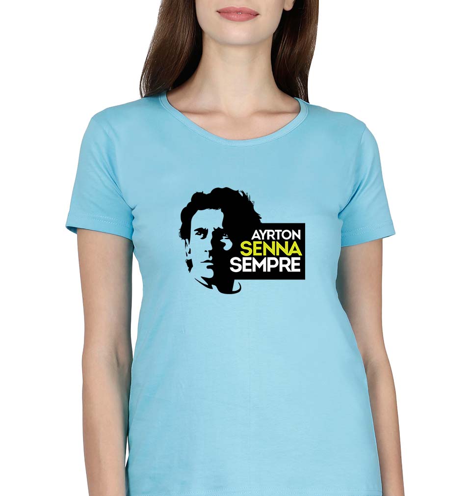 Ayrton Senna T-Shirt for Women-SkyBlue-Ektarfa.online