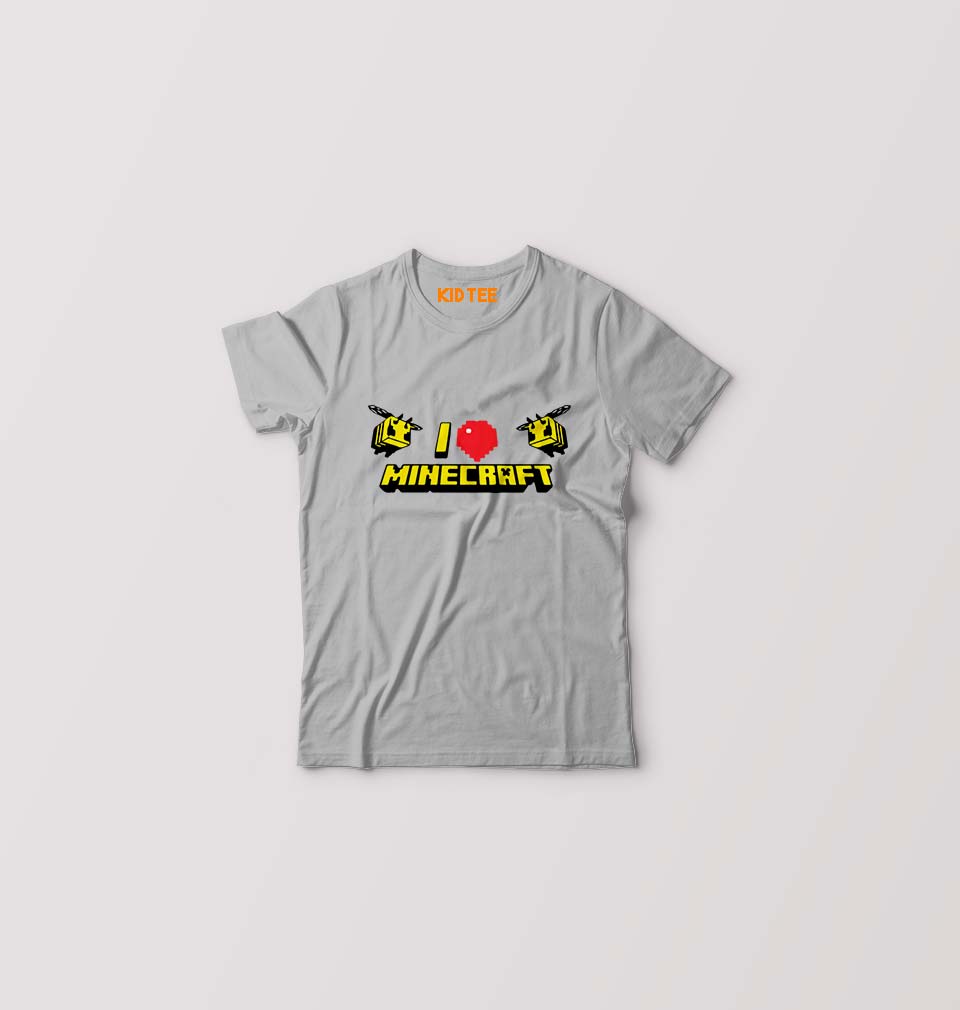 Love Minecraft Kids T-Shirt for Boy/Girl-Grey-Ektarfa.online