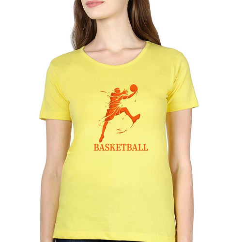 NBA Basketball T-Shirt for Women-Yellow-Ektarfa.online