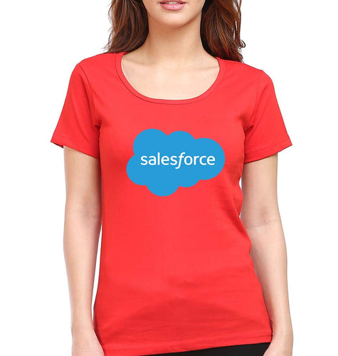 Salesforce T-Shirt for Women-Red-Ektarfa.online