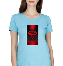 Load image into Gallery viewer, Superman Superhero T-Shirt for Women-Light Blue-Ektarfa.online
