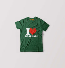 Load image into Gallery viewer, I Love Baseball Kids T-Shirt for Boy/Girl-Dark Green-Ektarfa.online
