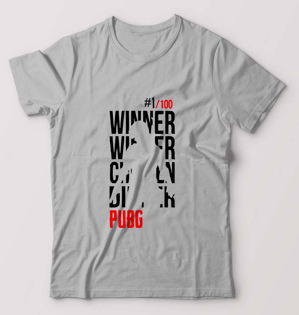 PUBG Winner Winner Chicken Dinner T-Shirt for Men-Grey Melange-Ektarfa.online