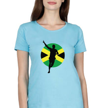 Load image into Gallery viewer, Usain Bolt T-Shirt for Women-SkyBlue-Ektarfa.online
